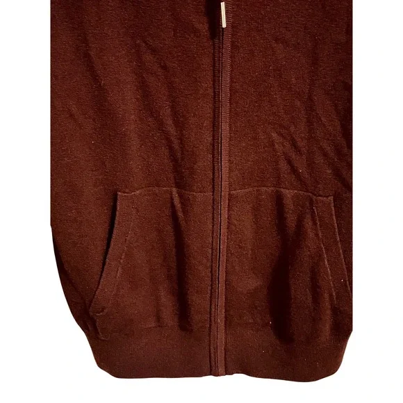 Quince 100% Mongolian Cashmere Zip Hoodie Burgundy M NWT - Picture 3 of 6